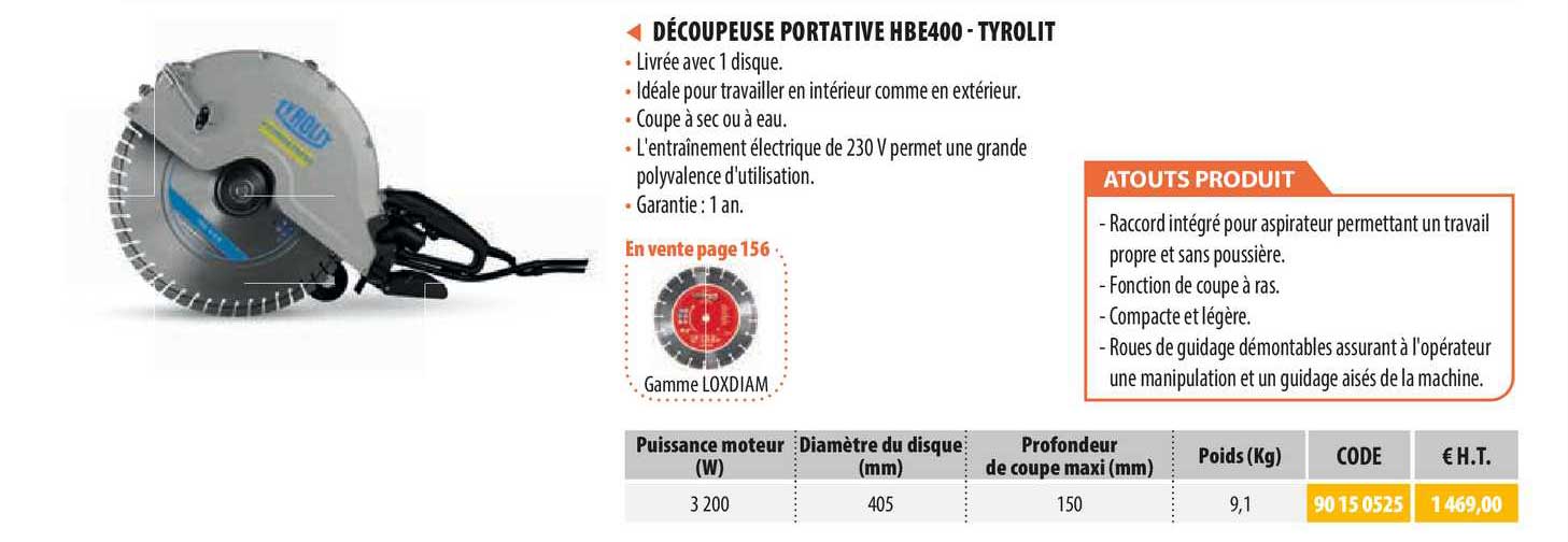 découpeuse portative hbe400 - tyrolit
