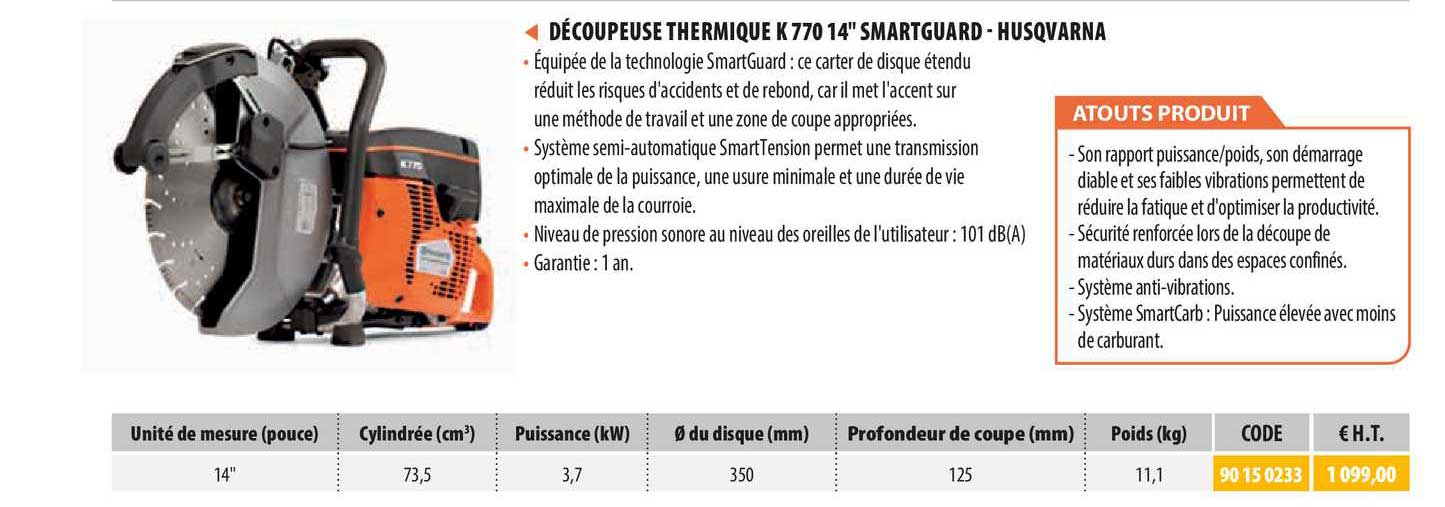 découpeuse thermique k 770 14" smartguard - husqvarna