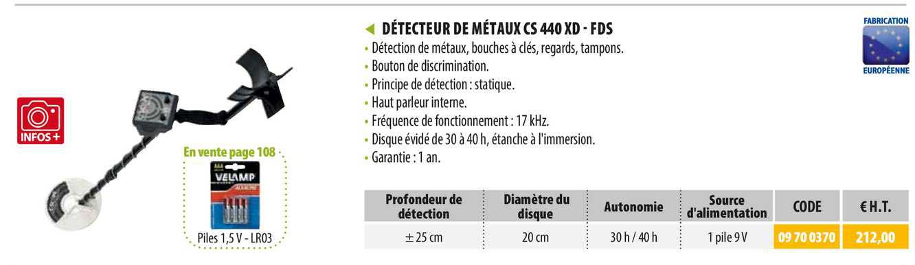détecteur de métaux cs 440 xd - fds