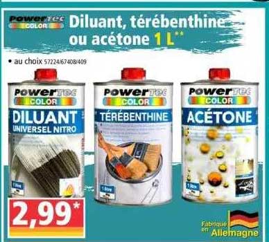 diluant, térébenthine ou acétone 1l prowertec