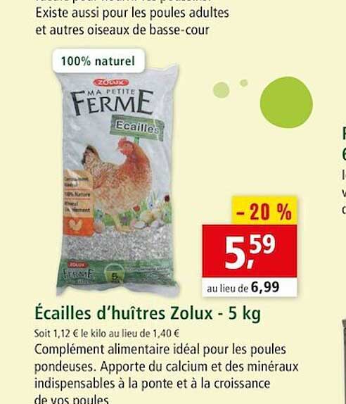 écailles d'huître zolux - 5 kg