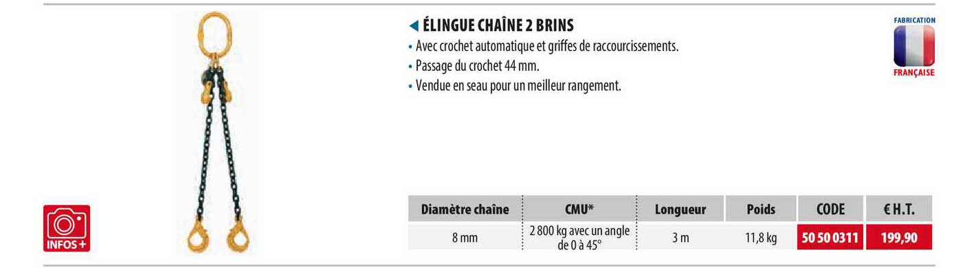 élingue châine 2 brins
