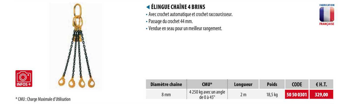 élingue chaîne 4 brins