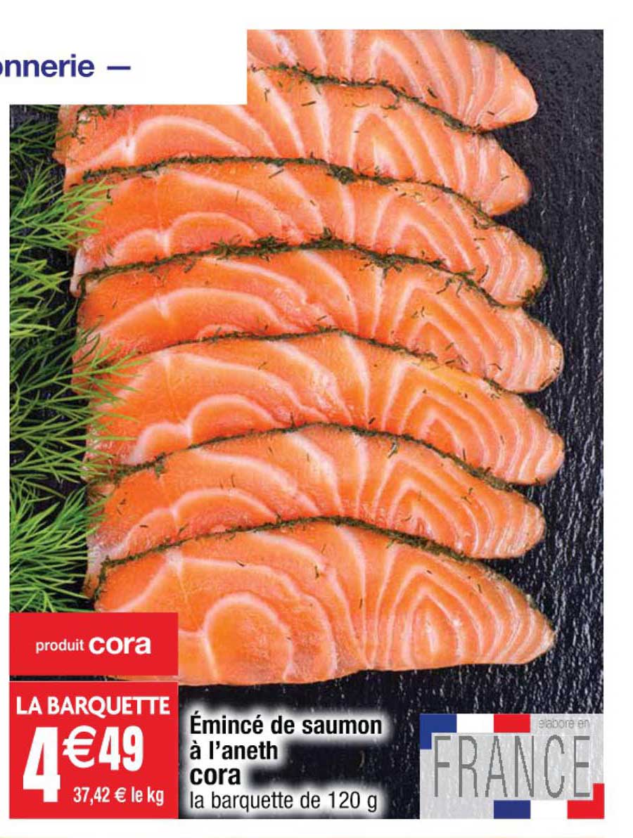 émincé de saumon à l'aneth cora