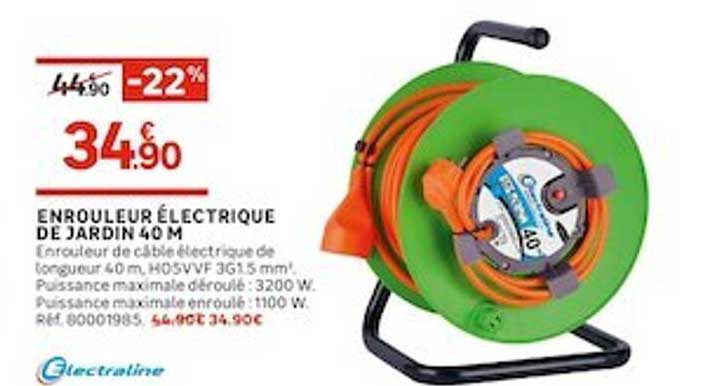 enrouleur électrique de jardin 40 m électraline
