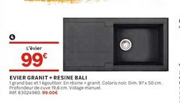 évier Granit + Résine Bali