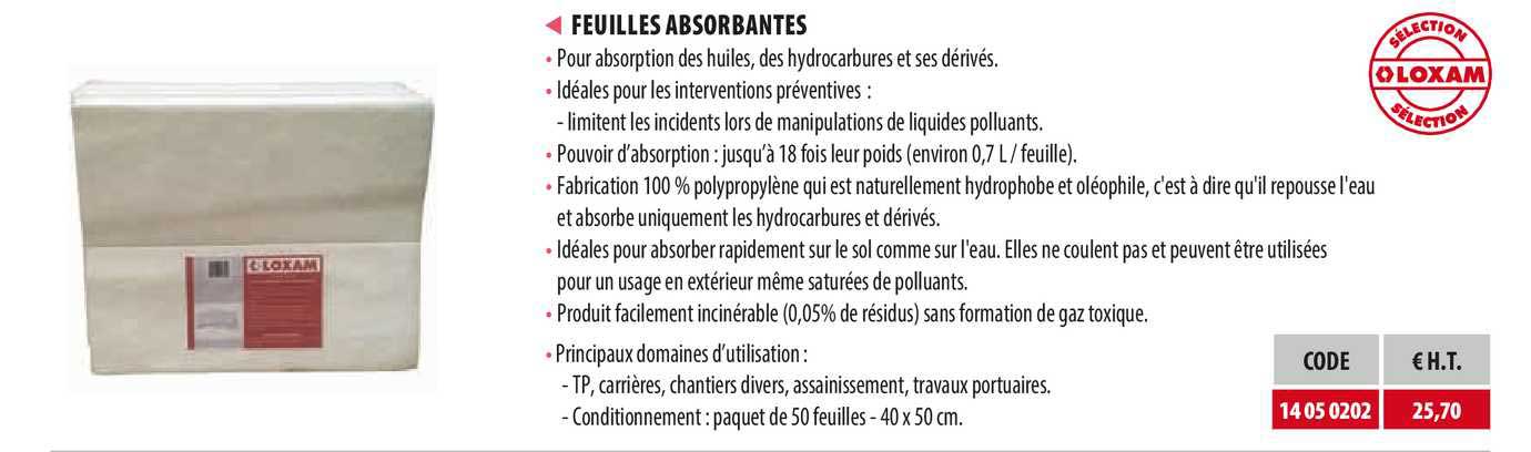 feuilles absorbantes