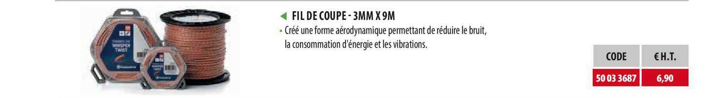 fil de coupe - 3mm x 9 m