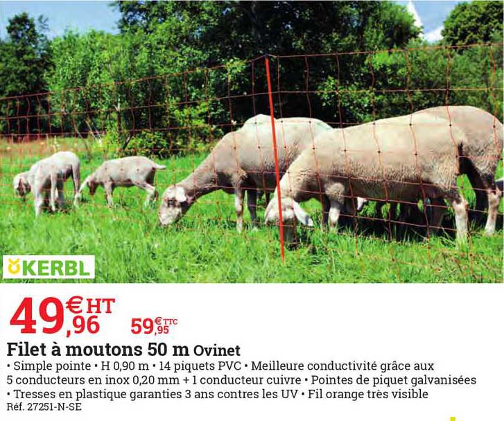 filet à moutons 50 m ovinet kerbl