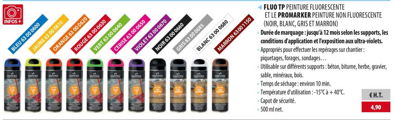 fluo tp peinture fluorescente et le promarker peinture non fluorescente