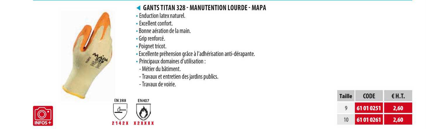 gants titan 328 - manutention lourde - mapa
