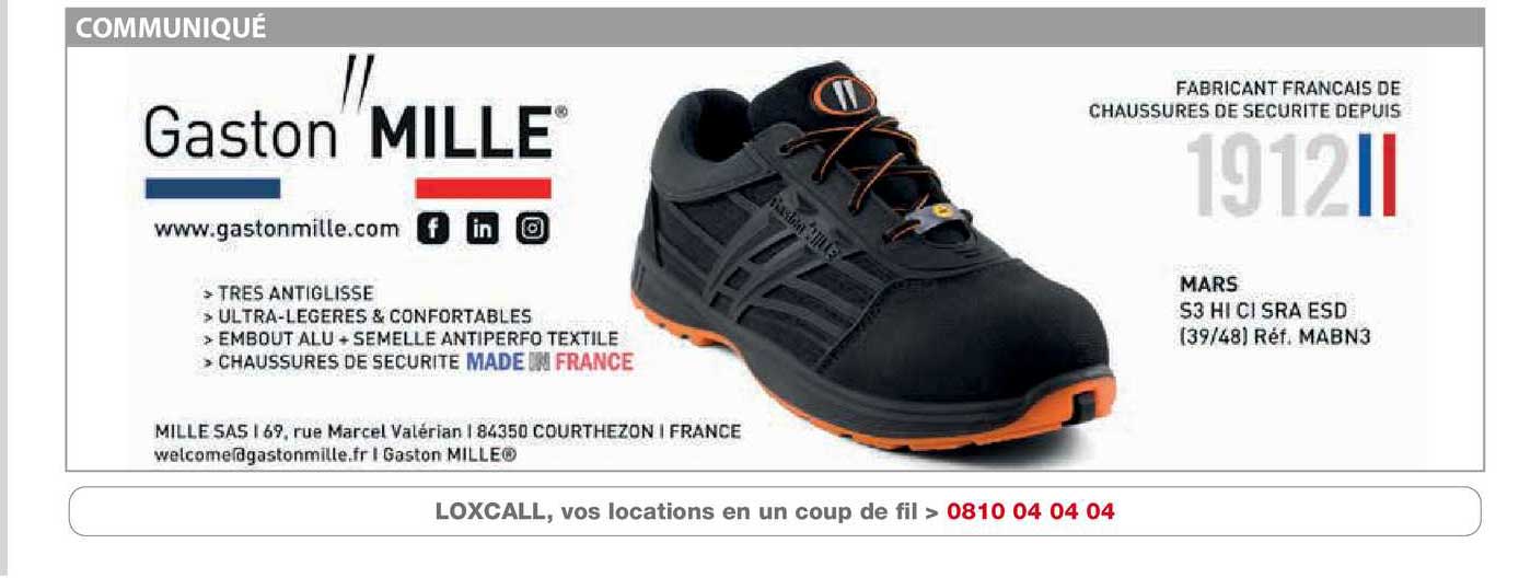 gaston mille chaussures de sécurité mars
