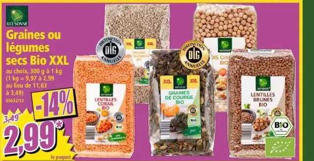 graines ou légumes secs bio xxl bio sonne