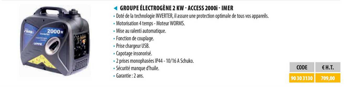 groupe électrogène kw - access 2000i - imer