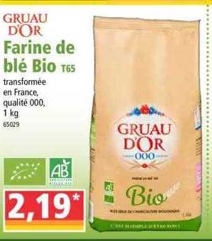 gruau d'or farine de blé bio t65