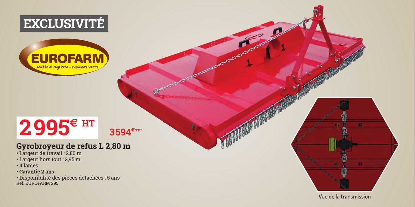 gyrobroyeur de refus l 2,80 m eurofarm