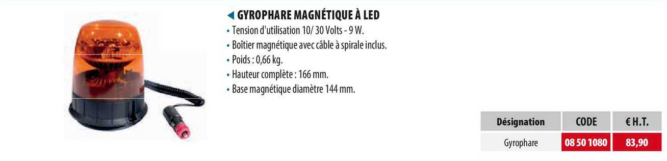 gyrophare magnétique à led
