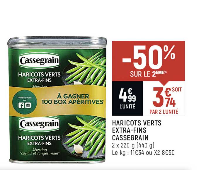 haricots verts extra-fins cassegrain