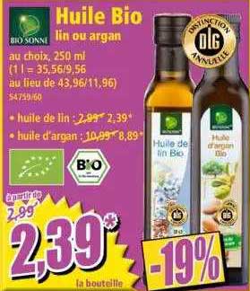 huile bio lin ou argan bio sonne