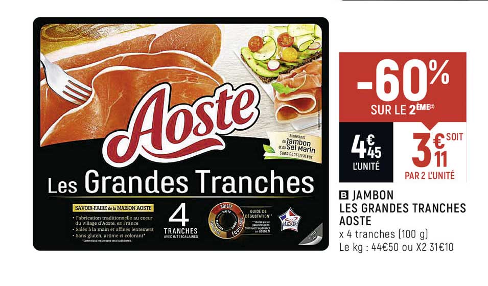 jambon les grandes tranches aoste
