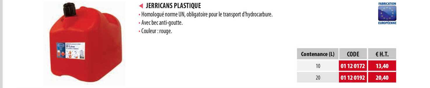 jerricans plastique
