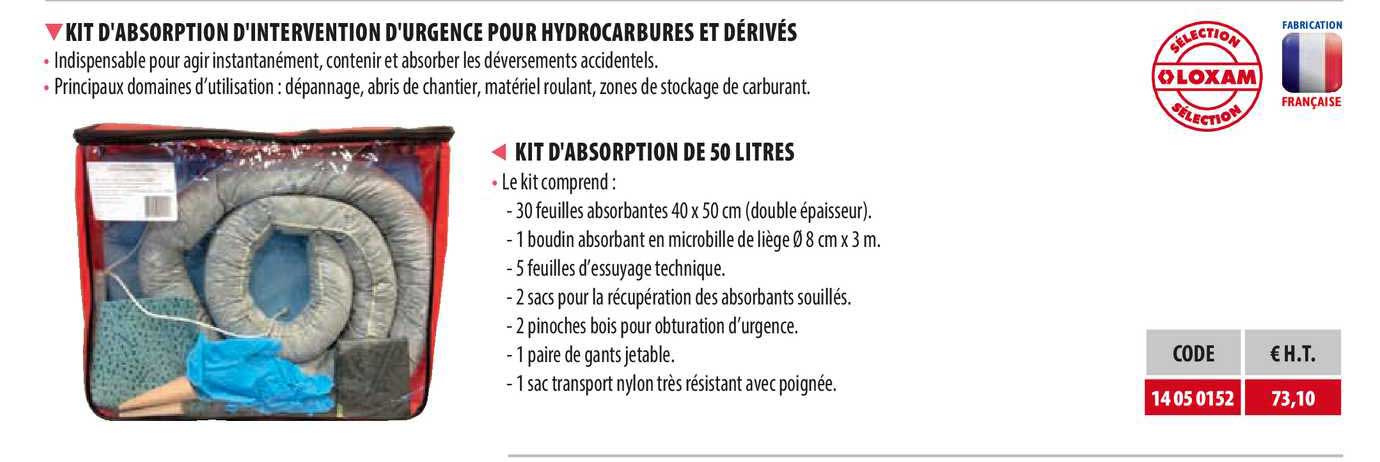 Kit D'absorption De 50 Litres