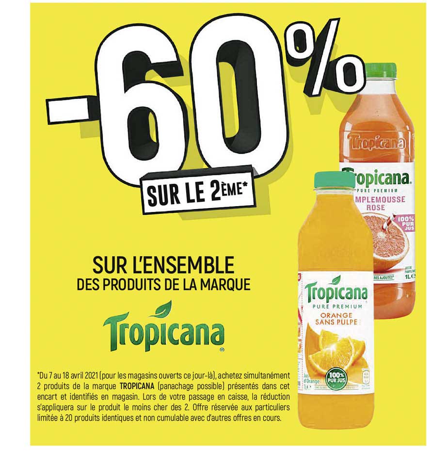 l'ensemble des produits de la marque tropicana