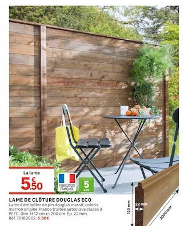 lame de clôture douglas eco