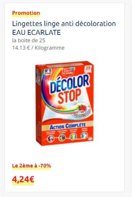 lingettes linge anti décoloration eau écarlate