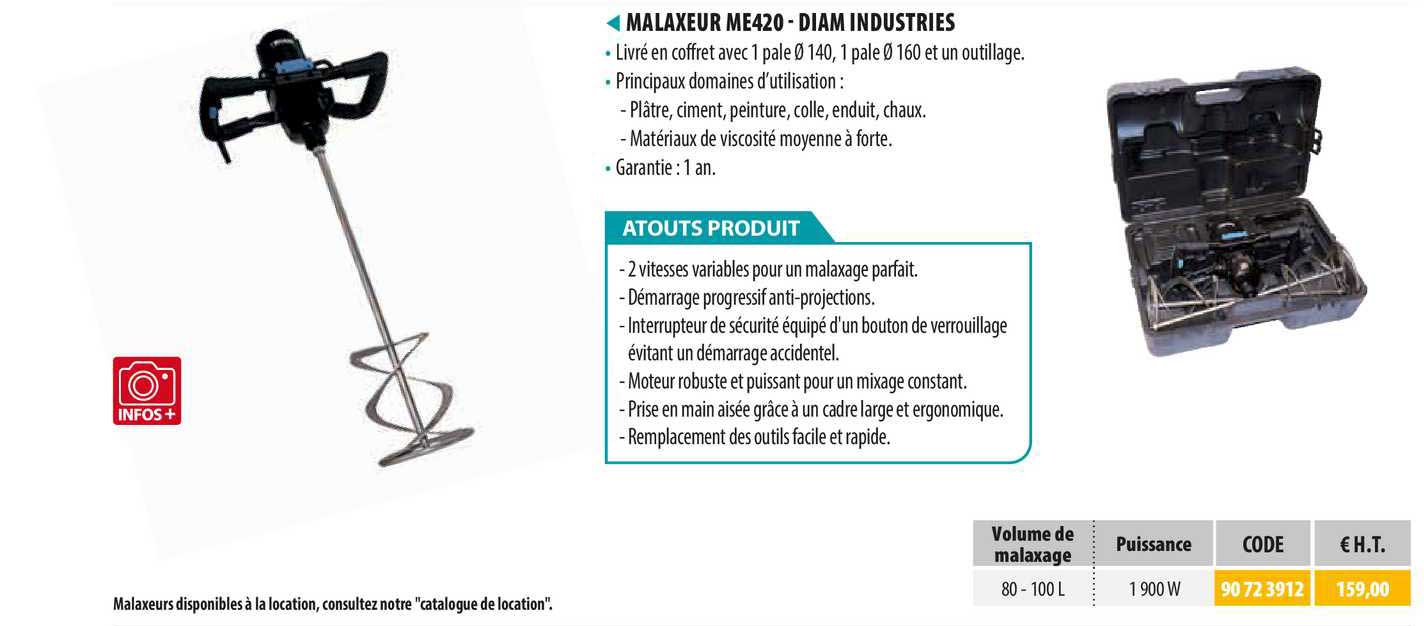 malaxeur me420 - diam industries