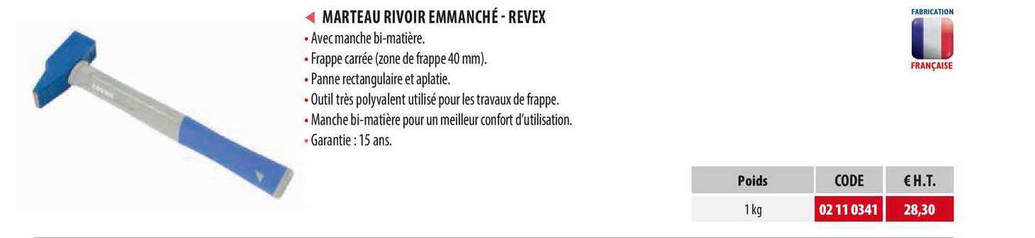 marteau rivoir emmanché - revex