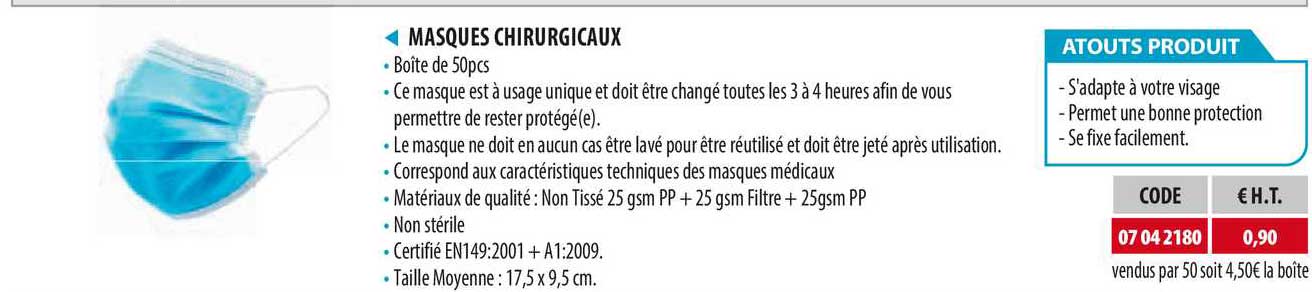 masques chirurgicaux