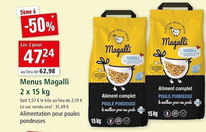 menus magalli 2 x 15 kg