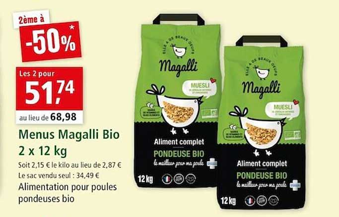 menus magalli bio 2 x 12 kg