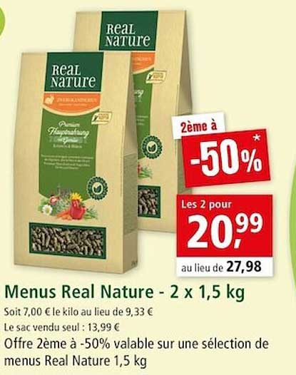 menus real nature - 2 x 1,5 kg