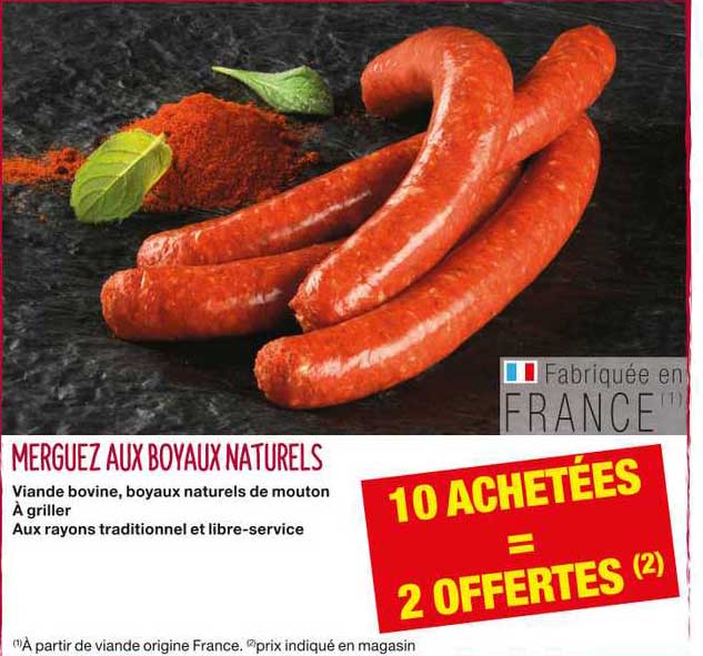 merguez aux boyaux naturels