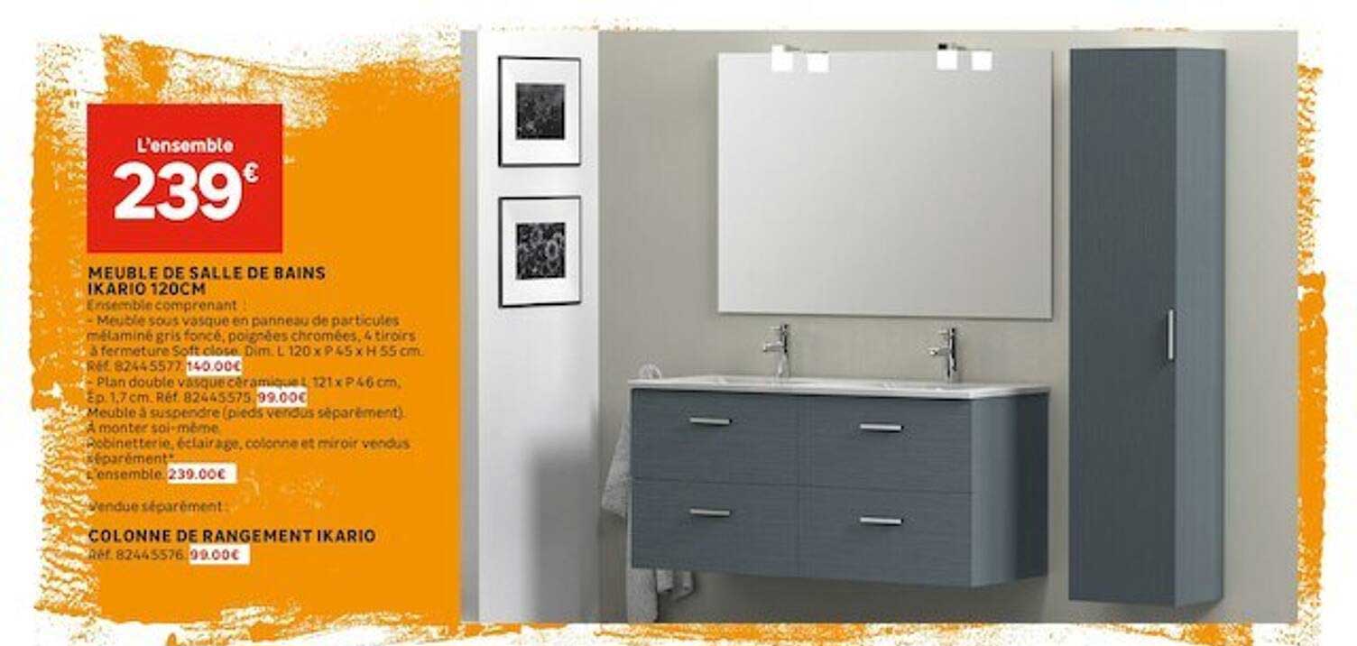 meuble de salle de bains ikario 120cm