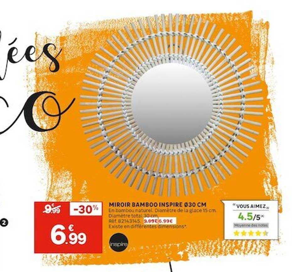 Miroir Bamboo Inspire 30 Cm