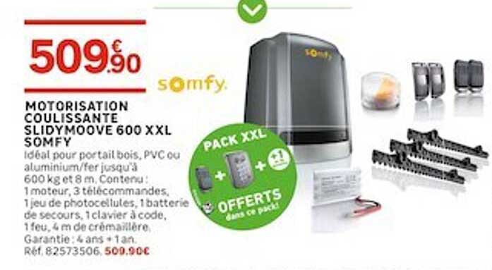 motorisation coulissante slidy moove 600 xxl somfy