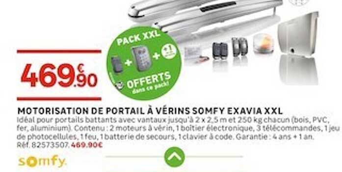 motorisation de portail à vérins somfy exavia xxl