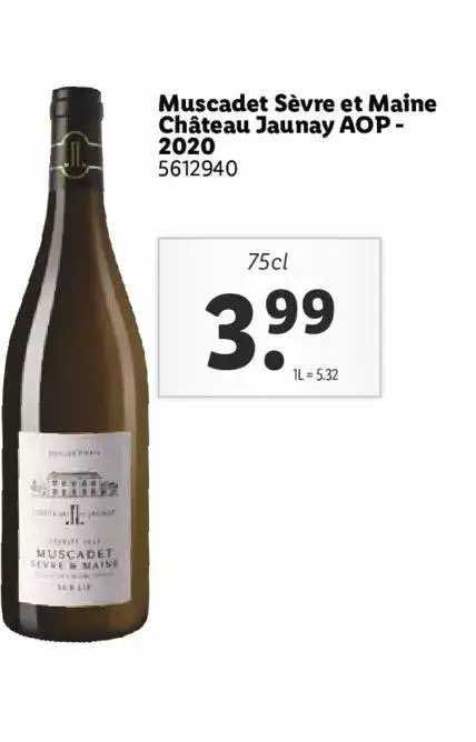muscadet sèvre et maine château jaunay aop - 2020