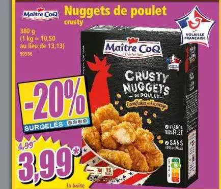 nuggets de poulet crusty maître coq