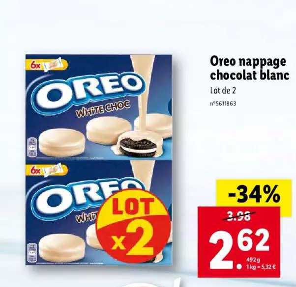 oreo nappage chocolat blanc