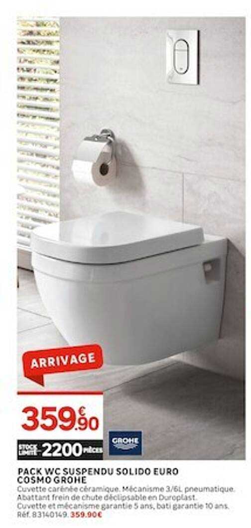 Pack Wc Suspendu Solido Euro Cosmo Grohe