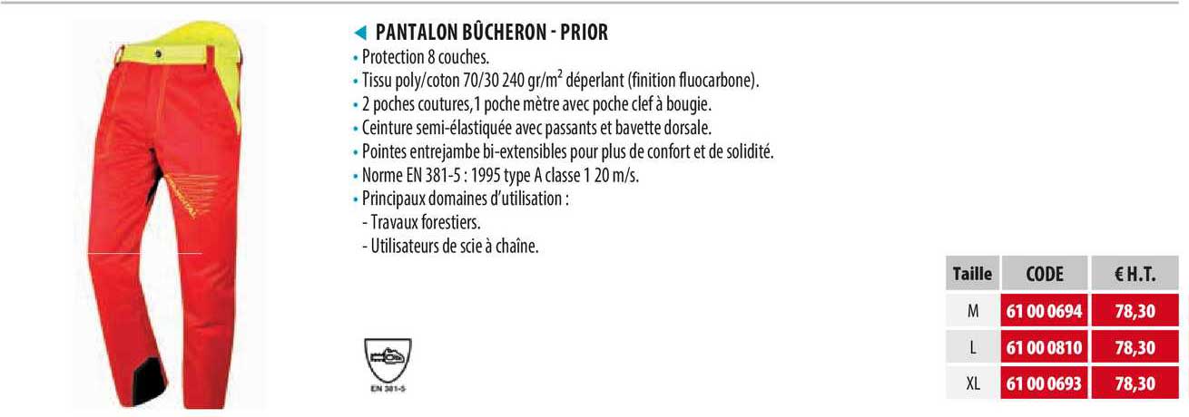 pantalon bûcheron - prior