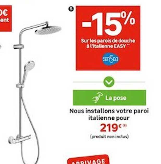 parois de douche à l'italienne easy