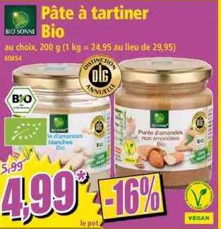 pâte à tartiner bio bio sonne