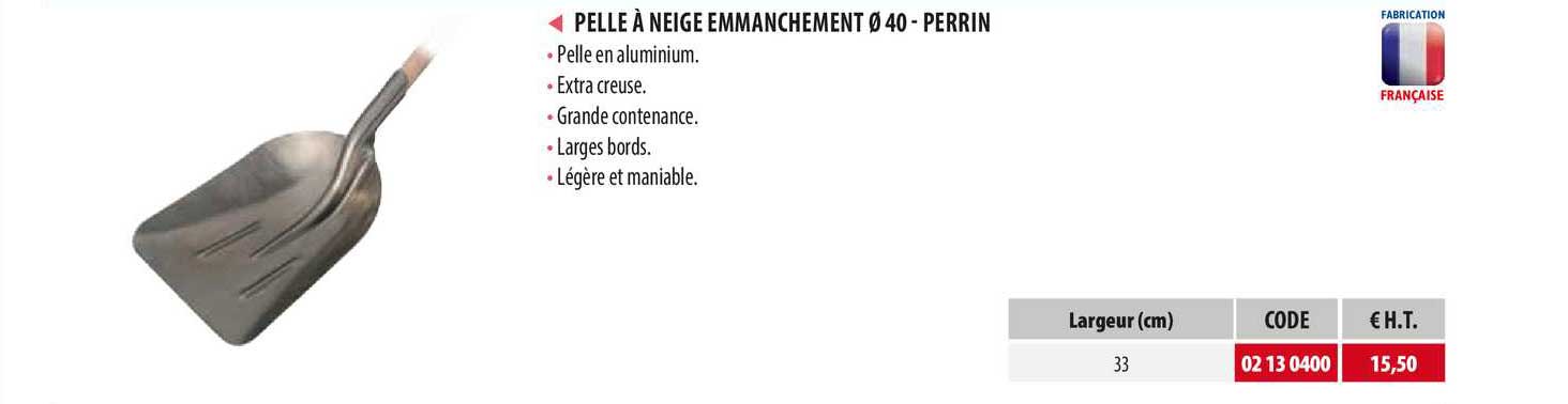 pelle à neige emmanchement 40 - perrin