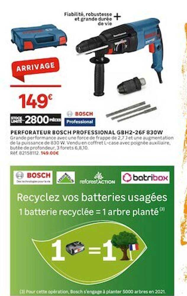 perforateur bosch professional gbh2-26f 830w bosch