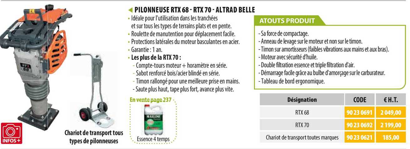pilonneuse rtx 68 - rtx 70 - altrad belle